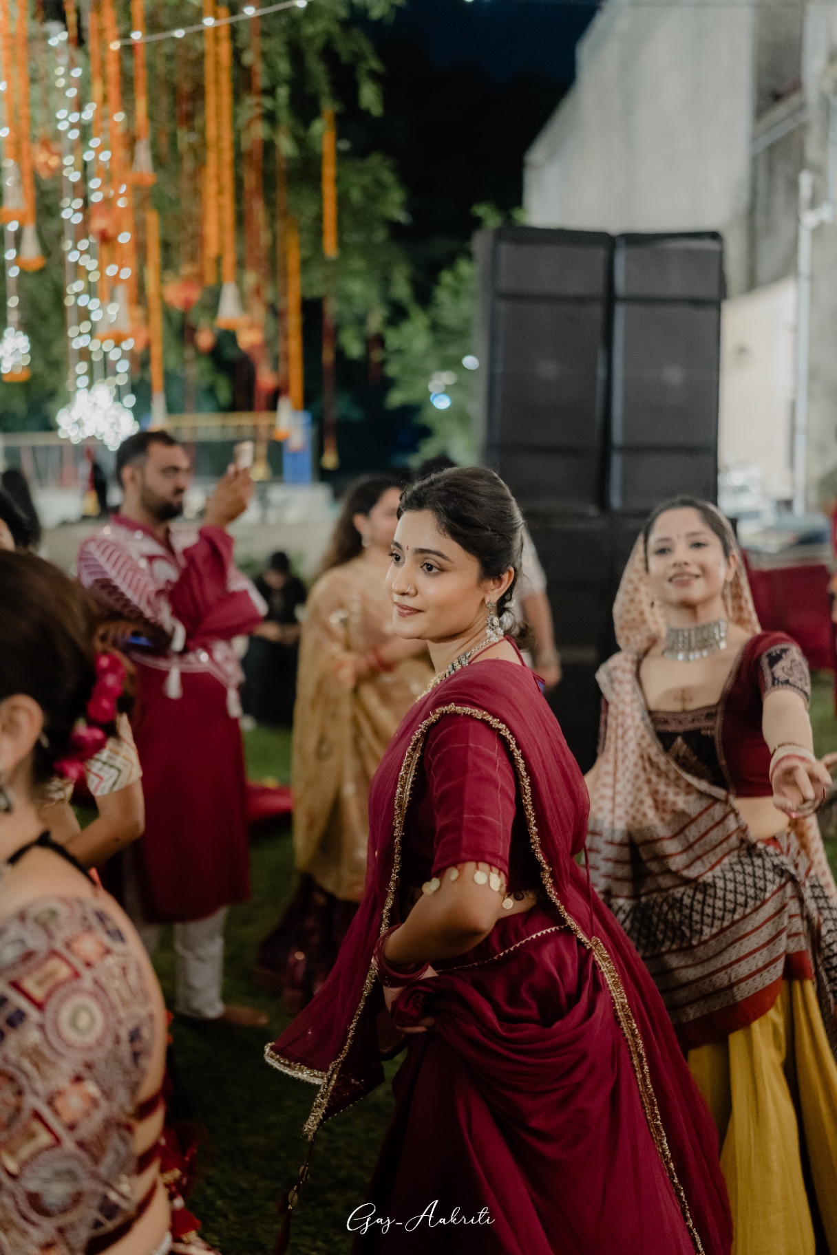 Guests in red and maroon