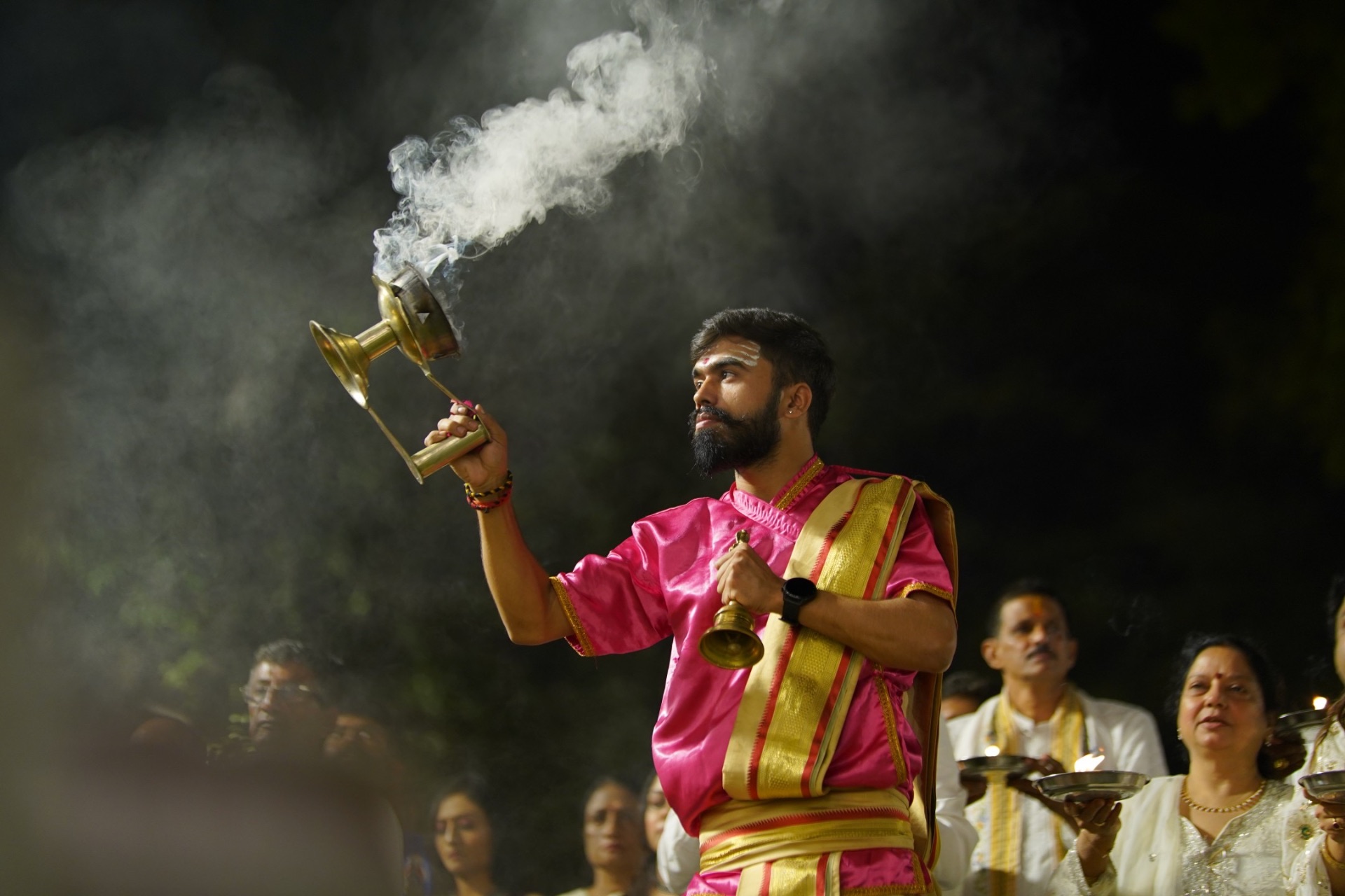 Priest performing aarti